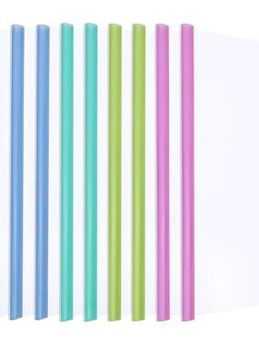 10 Pack Report Covers with Sliding Bar, 8mm Clear Report Covers for A4 and Lette